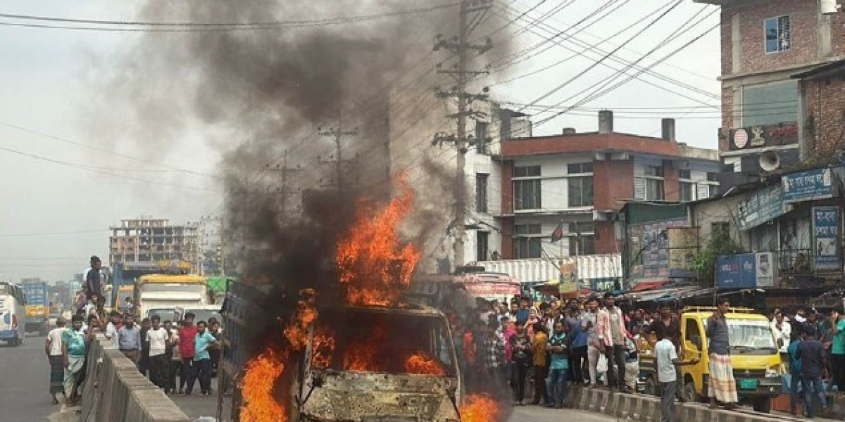 Fire in truck on Dhaka-Tangail highway