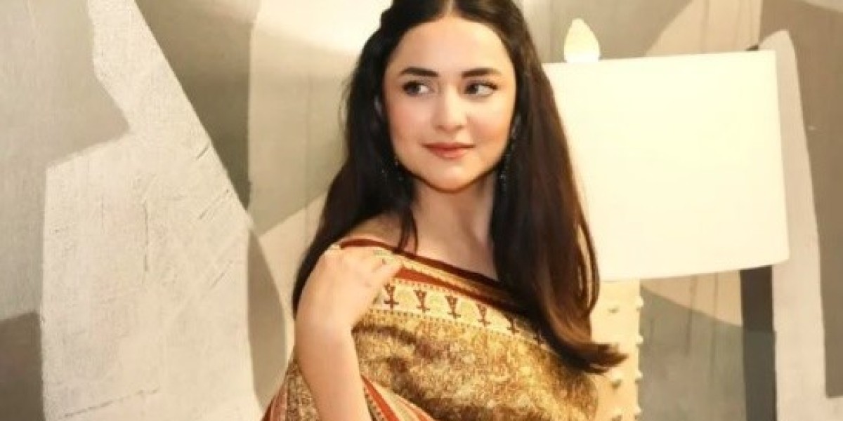 Pakistani Yumna attracts attention in a saree